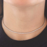 single row diamond choker necklace - Be On Park