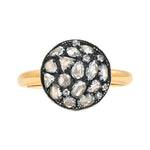 Signed Fred Leighton Pave Diamond Bombe Silver Topped Gold Ring - Be On Park