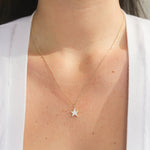 Sydney Evan white enamel star charm necklace on light tiffany chain - Be On Park