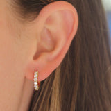 Roberto Coin 15mm single line diamond earring - Be On Park
