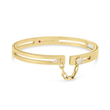 Roberto Coin NAVARRA PAVE LOCK WITH CHAIN BANGLE - Be On Park