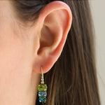 Suzy Landa one-of-a-kind multi-stone block drop earrings - Be On Park