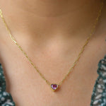 Lauren K Pink Sapphire Heart Necklace - Be On Park