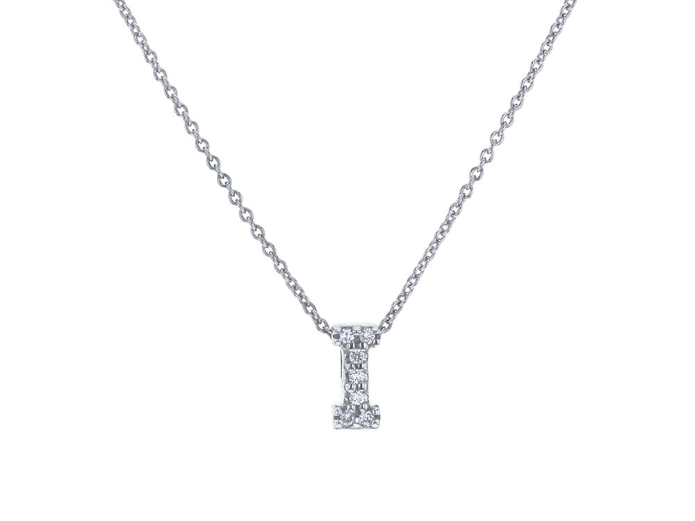 Roberto Coin 16-18" love letter diamond "I" necklace, additional letters available - Be On Park