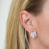 Kwiat five row diamond ear cuff stud earrings - Be On Park