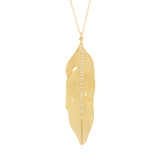 Marika Desert Gold Diamond Feather Necklace - Be On Park
