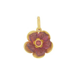 Stephanie Albertson Forget Me Not Pink Tourmaline Flower Pendant with Orange Fancy Sapphire Center - Be On Park