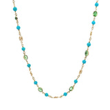 John Apel 38" Tsavorite and Turquoise Necklace - Be On Park