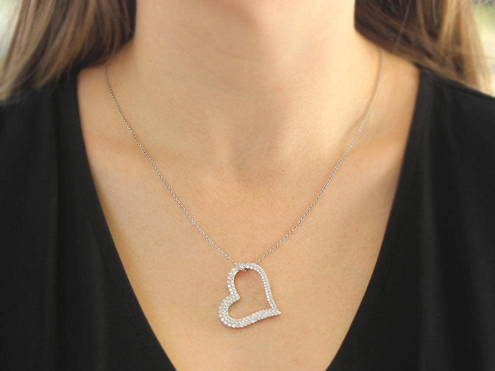 24" necklace with diamond heart - Be On Park