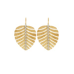 Marika Desert Gold Diamond Leaf Earrings - Be On Park