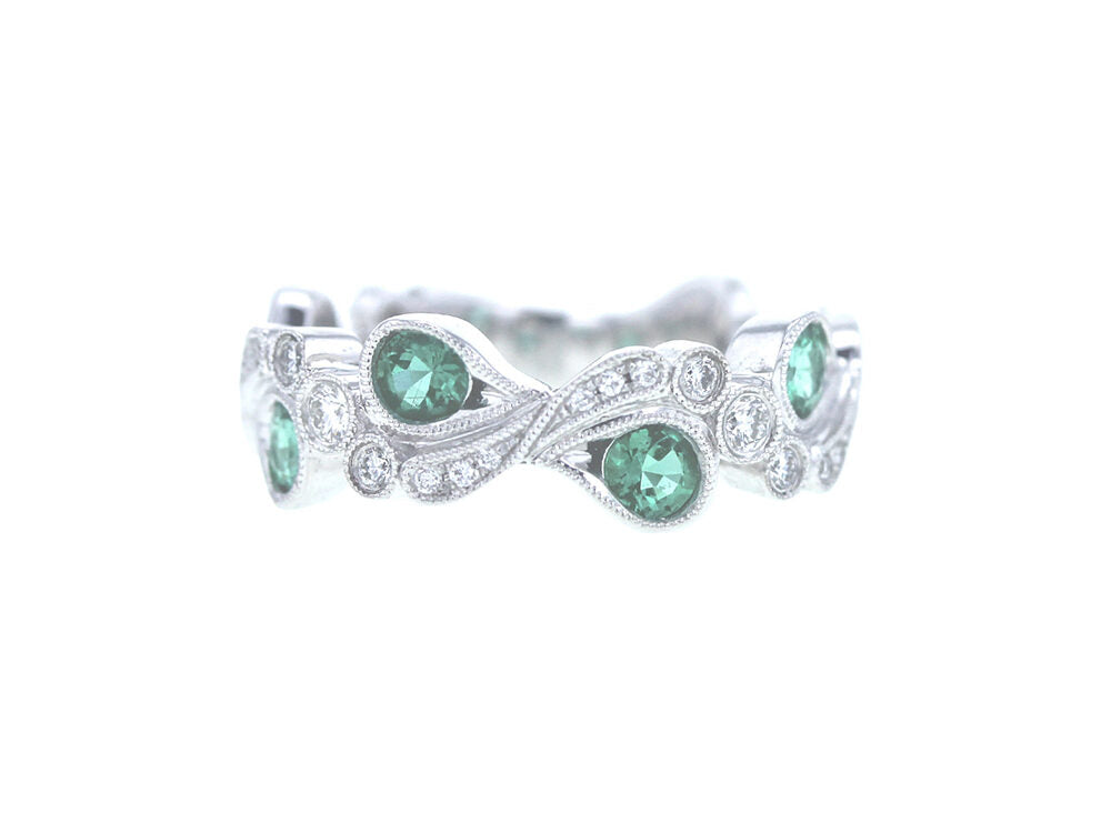Emerald and Diamond Paisley Ring - Be On Park
