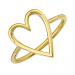 14k Yellow Gold Open Heart Ring - Be On Park
