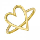 14k Yellow Gold Open Heart Ring - Be On Park