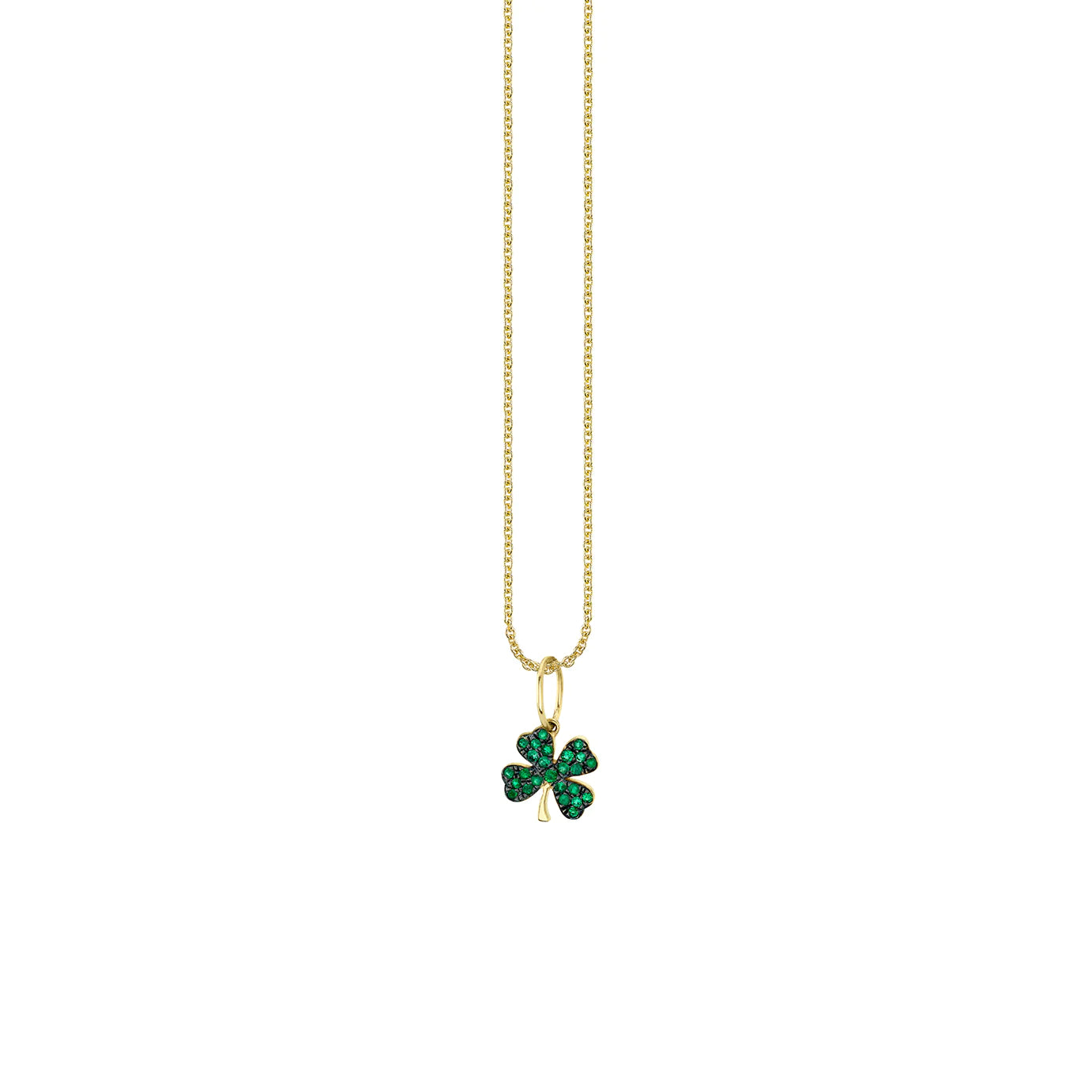 Sydney Evan Small Emerald Clover Charm Necklace - Be On Park