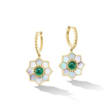 Orly Marcel Fez Huggie Earrings with Mother-of-pearl and Emerald - Be On Park