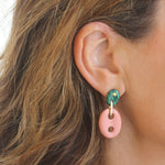 Jenna Blake MARINER LINK EARRINGS IN CORAL AND CHALCEDONY - Be On Park