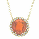 Suzy Landa one-of-a-kind orange fire opal and diamond necklace - Be On Park