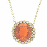 Suzy Landa one-of-a-kind orange fire opal and diamond necklace - Be On Park