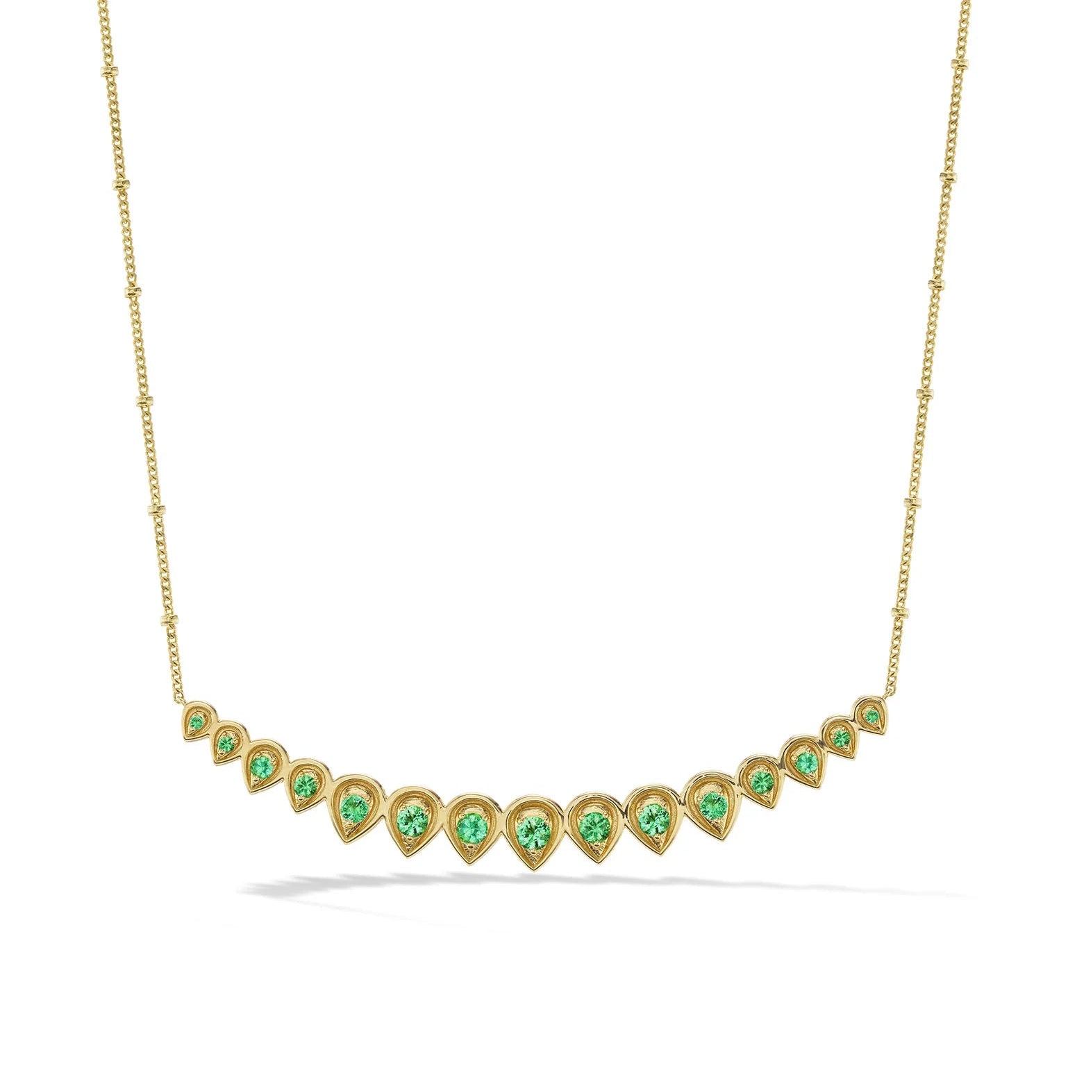 Orly Marcel Mandala Petal Graduated Necklace with Emerald - Be On Park