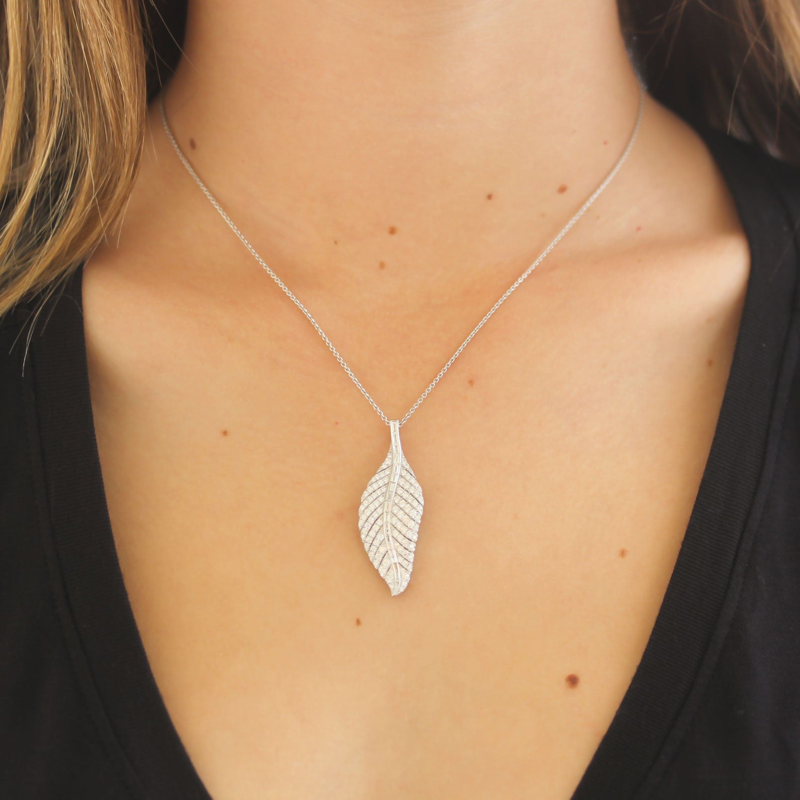 Kwiat Legacy Diamond Feather Pendant Necklace - Be On Park