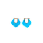 Talkative Crest Lily Hoop Earrings in Lily Turquoise - Be On Park