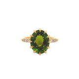 Sutra Jewels Green Tourmaline and Diamond Ring