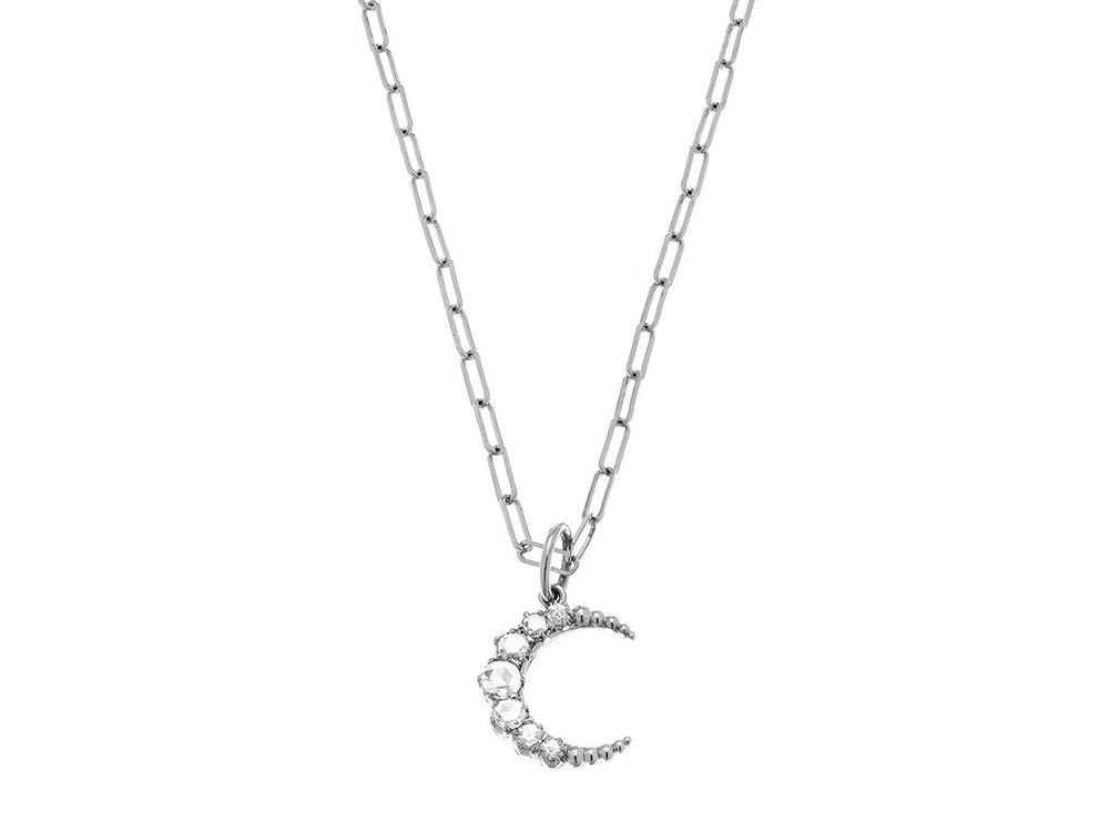 Sethi Couture White Gold Crescent Pendant - Be On Park