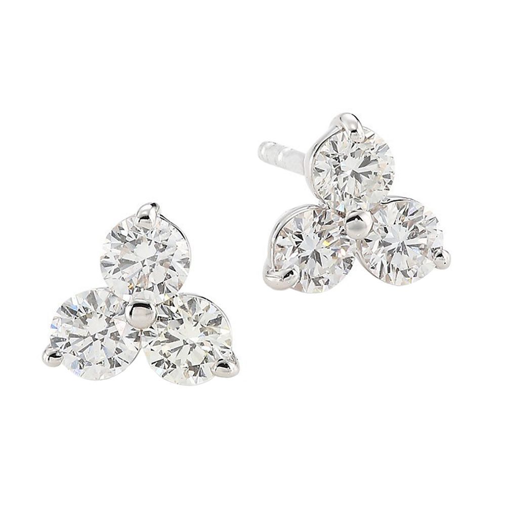 Roberto Coin Diamond 3-stone Cluster Studs - Be On Park