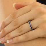 channel set sapphire eternity band - Be On Park