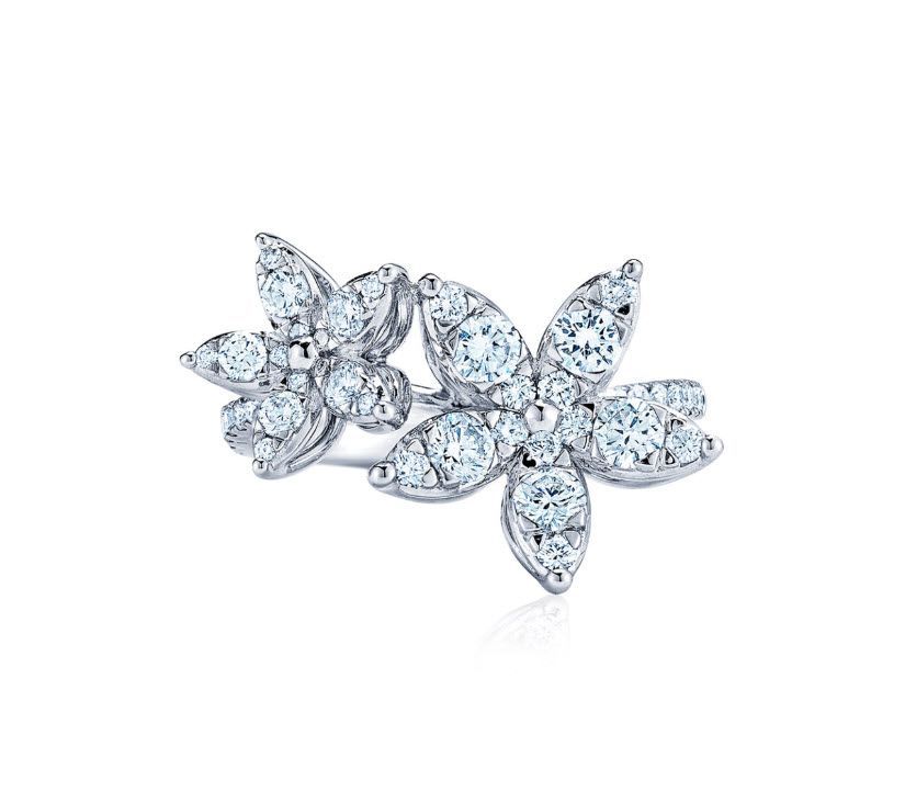 Kwiat Sunburst Flower Ring with Diamonds - Be On Park