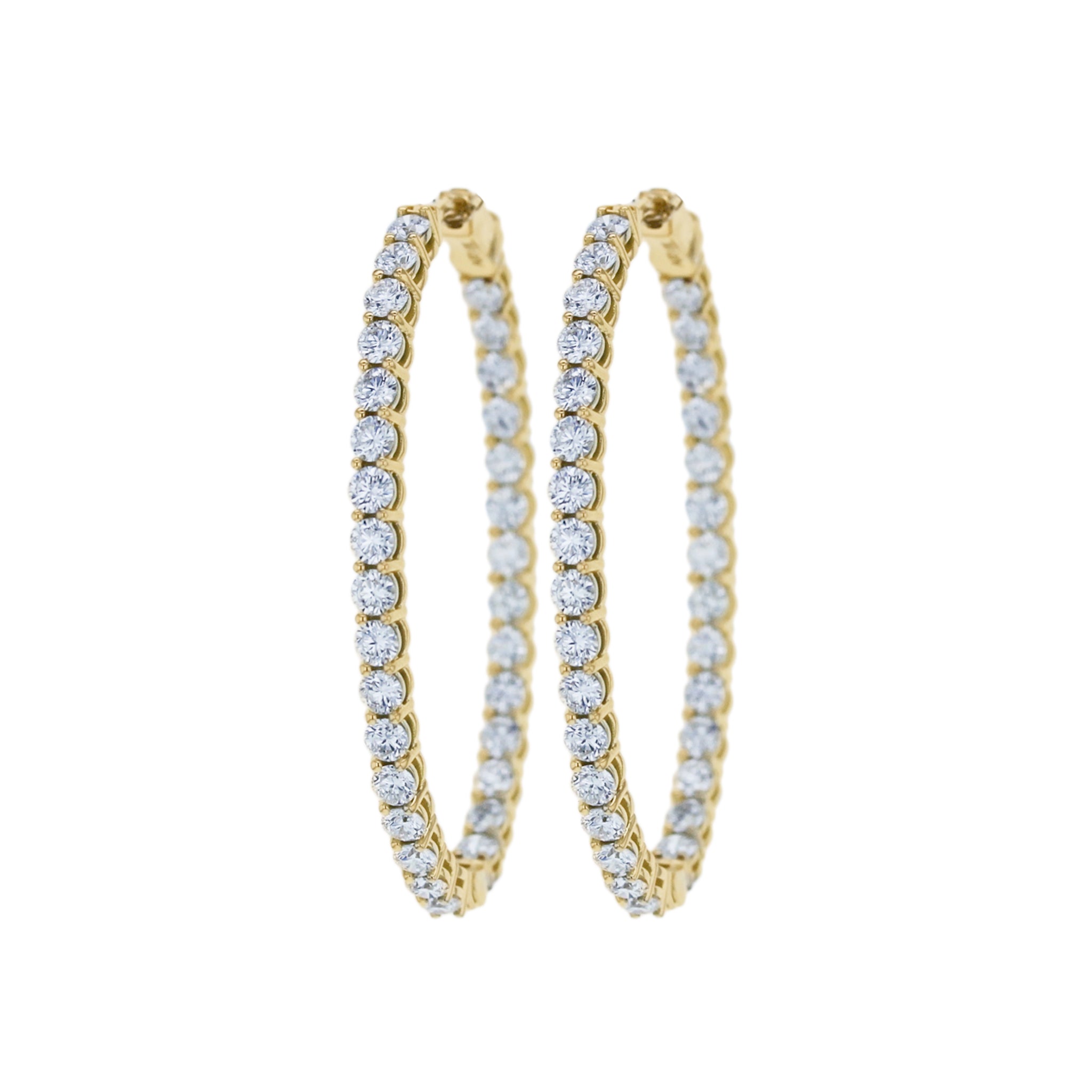 American Jewelry Designs Oval Diamond Hoops - Be On Park