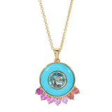 Emily P. Wheeler 'Anna' Multi-colored Sapphires, Swiss Blue Topaz & Turquoise Necklace - Be On Park