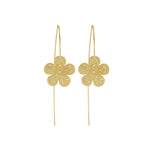 Marika Desert Gold Diamond Flower Drop Earrings - Be On Park