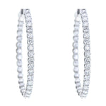 30mm 3.36 carat diamond oval hoop earrings - Be On Park