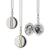 Round Two-Tone Bridle Locket in Sterling Silver and Solid 18K Yellow Gold - Be On Park