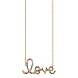 Sydney Evan Gold and Rainbow Large Love Necklace - Be On Park
