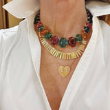 The Be x Lauren K Collection One-of-a-kind 348 oval cab tourmaline necklace with extender - Be On Park