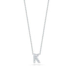 Roberto Coin 16-18" love letter diamond "K" necklace, additional letters available - Be On Park