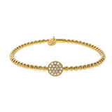 Hulchi Belluni Yellow Gold Diamond Circle Stretch Bracelet - Be On Park