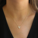 Shy Creation Yellow Gold "Amor" Pave Diamond Heart Necklace - Be On Park